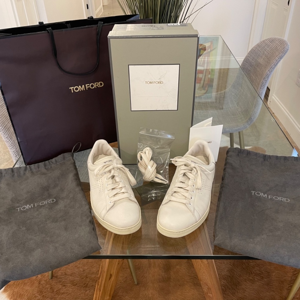 Tom Ford Men’s Off-White Warwick Sneakers - Picture 8 of 8